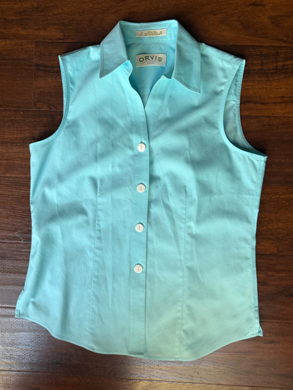 Women’s Orvis Wrinkle Free 100% Cotton button down tank top size 8